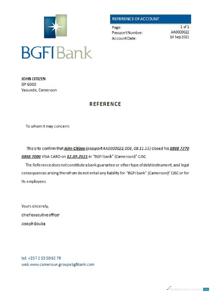 Download Cameroon BGFI Bank Bonapriso closure reference Photoshop template